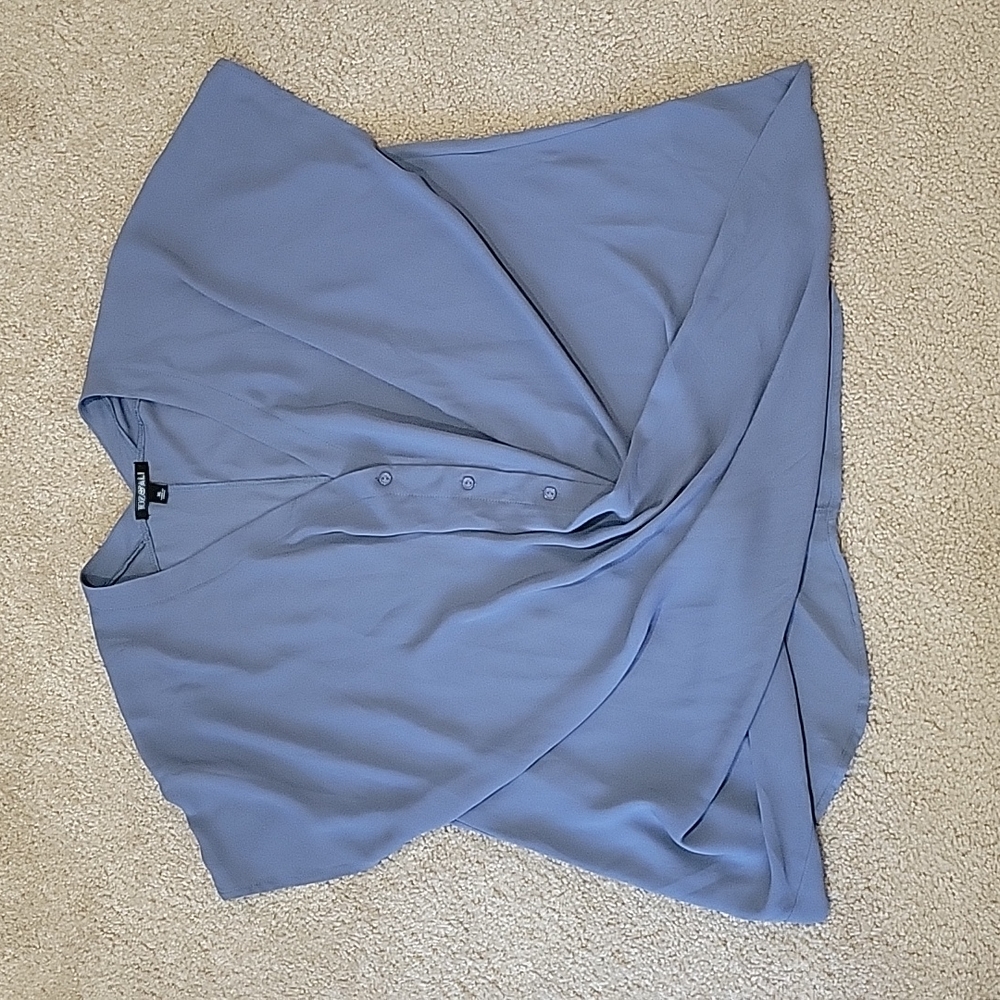 Blue Gray Roz & Ali Button Down Blouse XL